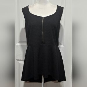 Torrid Black Sleeveless Bengaline Peplum Tank Top